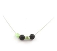 Pietre E Minéraux. Collana Perle Apatite Verde Madagascar + Lava 8 Mm. Ps