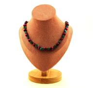 Pietre E Minéraux. Collana Perle Crisocolla Di USA + Occhio di Tigre Fucsia