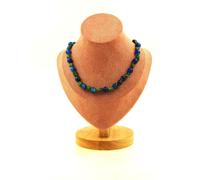 Pietre E Minéraux. Collana Perle Diopside Del Brasile + Agata Phylum Blu 8 M