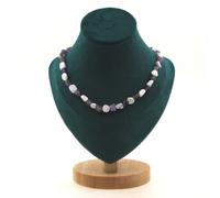 Pietre E Minéraux. Collana Perle Howlite Di USA + Ametista Del Brasile Catena
