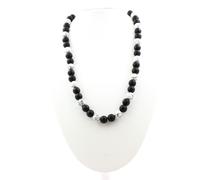Pietre E Minéraux. Collana Perle Onice Nero Opaco + Howlite 8 MM Catena IN Cani
