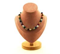 Pietre E Minéraux. Collana Perle Opale Multicolore Australia + Occhio Di Tig