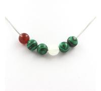 Pietre E Minéraux. Collana Perle Pietra di Luna + Agata Rosso + Malachite 8