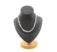 Pietre E Minéraux. Collana Perle Pietra di Luna India + Quarzo Rosa Del Membri