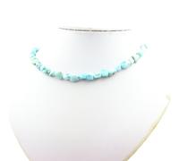 Pietre E Minéraux. Collana Perle Pietra Larimar Repubblica Dominicana Catena IN