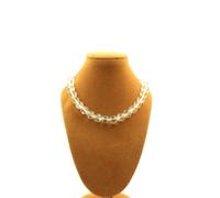 Pietre E Minéraux. Collana Perle Quarzo 8 MM Catena IN Acciaio Inossidabile
