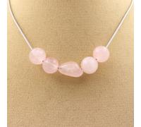 Pietre E Minéraux. Collana Perle Quarzo Rosa Del Brasile + 8 Mm. C