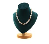 Pietre E Minéraux. Collana Perle Quarzo Rosa Del Brasile + Quarzo A Rutilato Dor