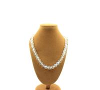 Pietre E Minéraux. Collana Perle Quarzo Titanio 8 MM Catena IN Acciaio Specchio