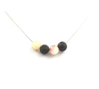 Pietre E Minéraux. Collana Perle Tormalina melon D'Acqua + Lava 8 MMCatenaE