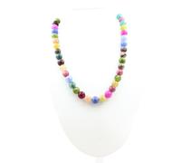 Collana Perle Tormalina Multicolore 8 MM Catena IN Acciaio Inossidabile