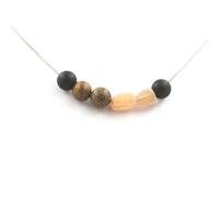 Pietre E Minéraux. Collana Pietra Di Sole Di Tanzania + Perle Onice Nero Ma
