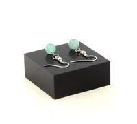 Pietre E Minéraux. Orecchini 1 Perla Angelite 8 MM IN Acciaio Specchio