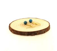 Pietre E Minéraux. Orecchini 1 Perla Apatite 8 MM IN Acciaio Inox