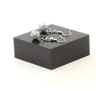 Pietre E Minéraux. Orecchini 1 Perla Howlite 8 MM IN Acciaio Inox