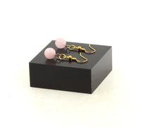 Pietre E Minéraux. Orecchini 1 Perla Opale Rosa 8 MM IN Acciaio