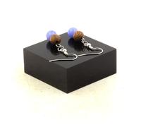 Pietre E Minéraux. Orecchini 2 Perle Agata Crazy Lace Blu + Legno 8