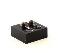 Pietre E Minéraux. Orecchini 2 Perle Pietra di Luna India + Legno 8