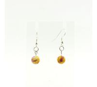 Pietre E Minéraux. Orecchini Acciaio Inossidabile 1 Perla Diaspro Giallo