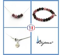 Pietre E Minéraux. Parure Braccialetto Collana Perle Occhio di Tigre Red + Lépid
