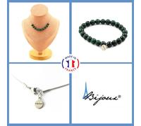 Pietre E Minéraux. Parure Gioielli Braccialetto Collana 10 Perle Malachite -