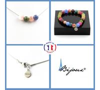 Pietre E Minéraux. Parure Gioielli Braccialetto Collana 4 Perline Tormalina