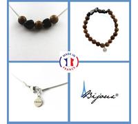 Pietre E Minéraux. Parure Gioielli Braccialetto Collana Perle IN Legno 8 MM