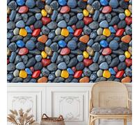 Pietre Ghiaia Carta da Parati Autoadesiva 0.4x5 m Colorato Ciottoli Pellicola Adesiva per Mobili Impermeabile Carta Adesivo Ispessita Opaco Sticker per Decorare Muro Cucina Armadio Cassetto e Scaffali