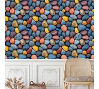 Pietre Ghiaia Pellicola Adesiva per Mobili Carta da Parati Rimovibile Colorato Ciottoli Autoadesiva Opaco Ispessita Wallpaper Impermeabile Rullo Sticker per Muro Cucina Armadio Porta 0.4x10 m