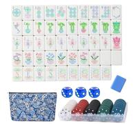 Pietre Mahjong a 4 strati, diversi design, set da 160 pezzi in acrilico per American Mahjong, pietre incise con elegante custodia per il trasporto, incisione chiara, ideali per la casa (aggiornato