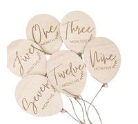 Pietre miliari in legno Baby Balloon Word Signs Baby Mile Milestones Carte per fotografia e decorazione della scuola materna neonati presente infantile Mese Biglietti