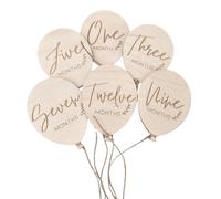 Pietre miliari in legno Baby Balloon Word Signs Bambino pietre miliari mensili per fotografia & Nursery Decors Neonati Presente