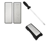 Pietre per Affilare Coltelli e 1 Pezzi Acciaino Professionale Pietre Affilatura Coltelli Pietra Affilare Nido D'ape per Coltelli da Cucina Forbici Rasoi Spade,Granulometria 400/1000