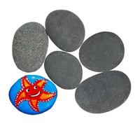 Pietre Piatte Pittura, Pietre da Dipingere, Rocce Ciottoli, 6PCS 5-7cm Ciottoli Piatti Pietre di Ciottoli da Spiaggia Dipingere i Ciottoli Sassi da Dipingere Rocce Naturali di Disegno per DIY