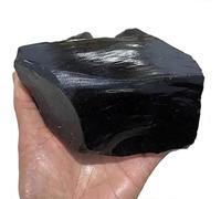 Pietre preziose grezze di cristallo di ossidiana naturale Pietre for la decorazione di casa e ufficio, burattatura, lucidatura, cristallo, BlackObsidian-1500g1 o 2 pezzi regalo LIIFEIOYIN ( Color : Bl
