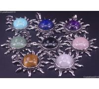 Pietre Preziose Naturali Sole Apollo Chakra Guarigione Ciondolo Charm Perline...