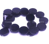 Pietre preziose onice nera naturale moneta rotonda piatta perline sfuse 8 mm ...