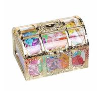 Pietre preziose per bambini - Gioiello colorato con cofanetto per il petto dei pirati del tesoro | Set di gemme acriliche estive sott'acqua Decorazioni per feste di compleanno per bambini feste in