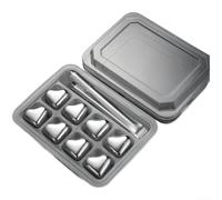 Pietre riutilizzabili per whisky, cubetti di ghiaccio in acciaio inox 304 per bevande, raffreddare senza diluire il sapore delle rocce (C)