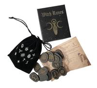Pietre runiche intagliate - Set di pietre runiche nordiche, set di 14 rune di streghe con custodia | Simbolo runico inciso per la divinazione della meditazione