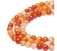 Pietre semipreziose rotonde naturali per creare gioielli e collane 4mm Corniola rossa.