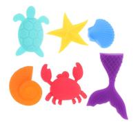 Pietre Sensoriali in Silicone 6 Pezzi, Forme Marine, Trattamento | Alimentare, Bordi Arrotondati, Superfici Testurizzate e Design Flessibile, per Ospedali, Mani Deboli e Presa Delicata