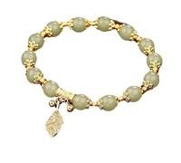 Pietro Bracciali Braccialetto in giada con oro e doppio naturale, braccialetto regolabile per le donne Bracciali A 5 (Green, One Size)