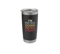 Pietro Name Pietro Personalized Name First Given Bicchiere termico in acciaio inox doppia parete