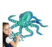 Pieuvre imprimée en 3D - Figurine articulée de collection, jouet anti-stress, objet sensoriel amusant, décoration marine, objet de décoration pour bureau ou maison, jeu interactif pour enfant