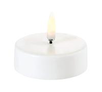 Piffany Copenhagen UYUNI Lighting Pillar LED Tealight 6,1 x 2 cm plastica con rivestimento in cera bianca - 6 ore funzione timer - nessun rischio di incendio, nessuna formazione di fuliggine e nessun