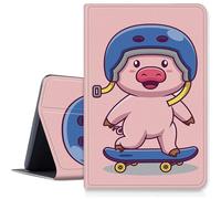 Pig - Custodia per iPad 9a/8a/7a generazione 10,2" 2021/2020/2019, custodia pieghevole in pelle PU antiurto con funzione di accensione/spegnimento automatico per iPad da 10,2 pollici