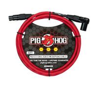 Pig Hog Cavo per microfono ad angolo retto serie esagonale, rosso mela, 1,8 m