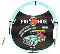 Pig Hog PC-H10BK - Cavo strumenti per chitarra, intrecciato, 6,35 mm, colore: Nero 3 Feet Schiuma marina verde.