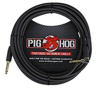 Pig Hog pc-h10bkr nero intrecciata cavo per strumenti, 3 m, ad angolo retto 20 ft Black Woven